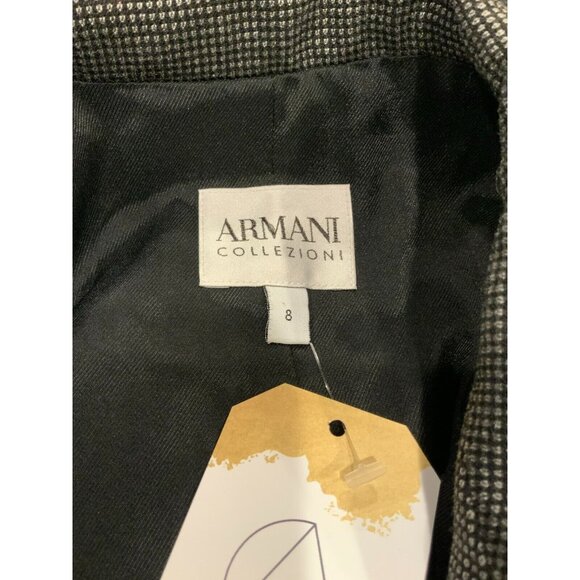 Armani Collezioni Gray & Black Micro Dot Blazer Jacket, Size 8 (US) 44 (IT) - Picture 9 of 10